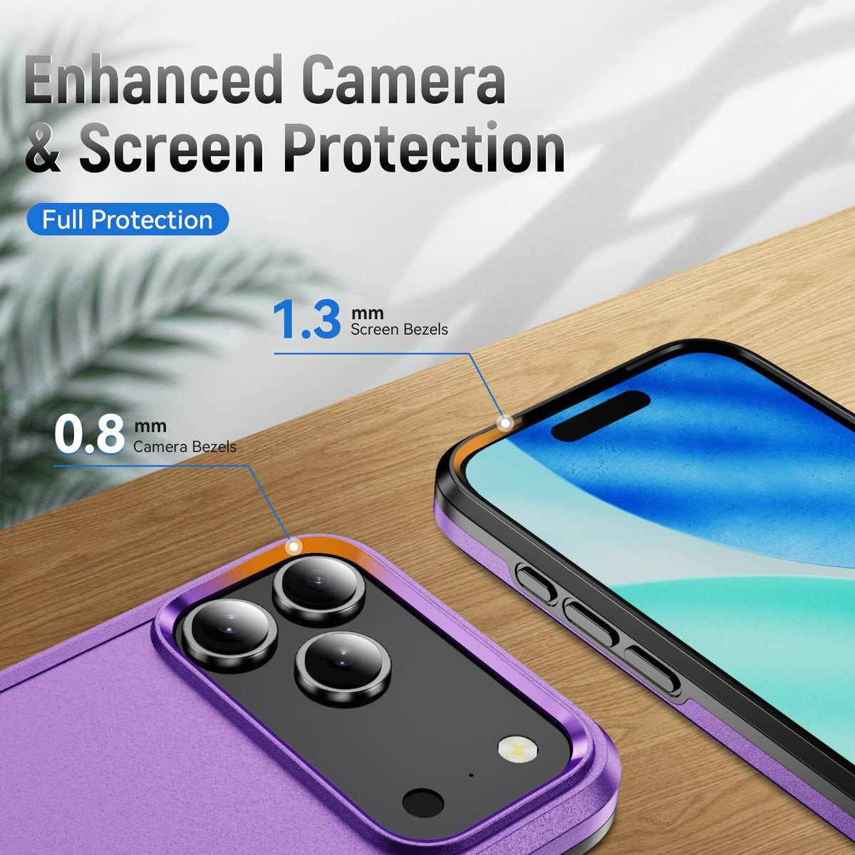 Compatible with iPhone 18 Pro Max Pioneer Armor Heavy Duty PC + TPU Phone Case - Purple+Black