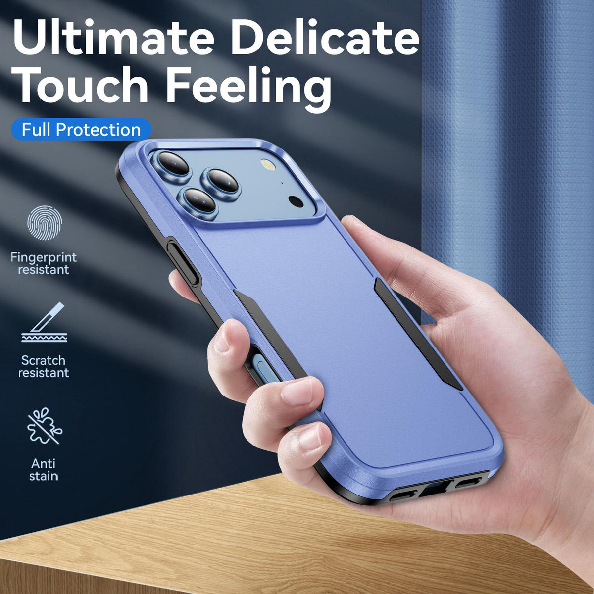 Compatible with iPhone 18 Pro Max Pioneer Armor Heavy Duty PC + TPU Phone Case - Light Blue+Black