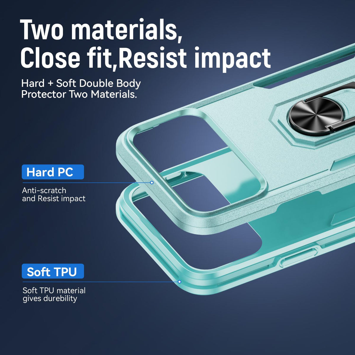 Compatible with iPhone 18 Pro Max Pioneer Armor Heavy Duty PC + TPU Phone Case with Holder - Green