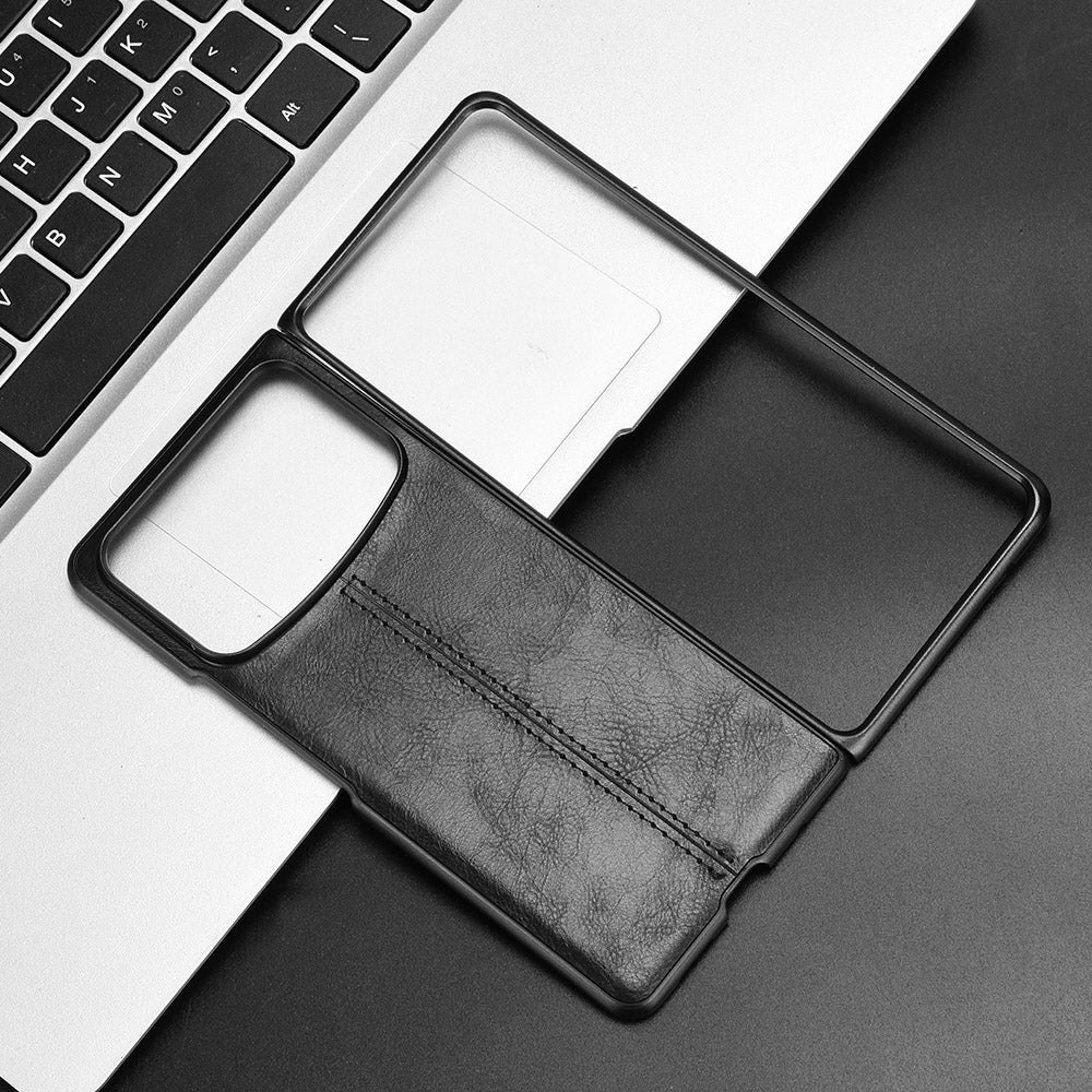 For Xiaomi Mix Fold 4 Cow Pattern Sewing Back Cover Phone Case(Black)