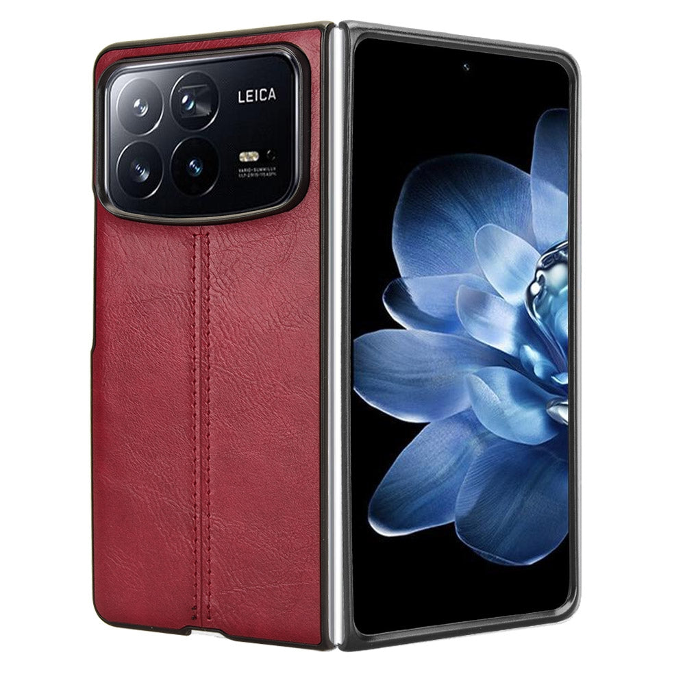 For Xiaomi Mix Fold 4 Cow Pattern Sewing Back Cover Phone Case(Red)