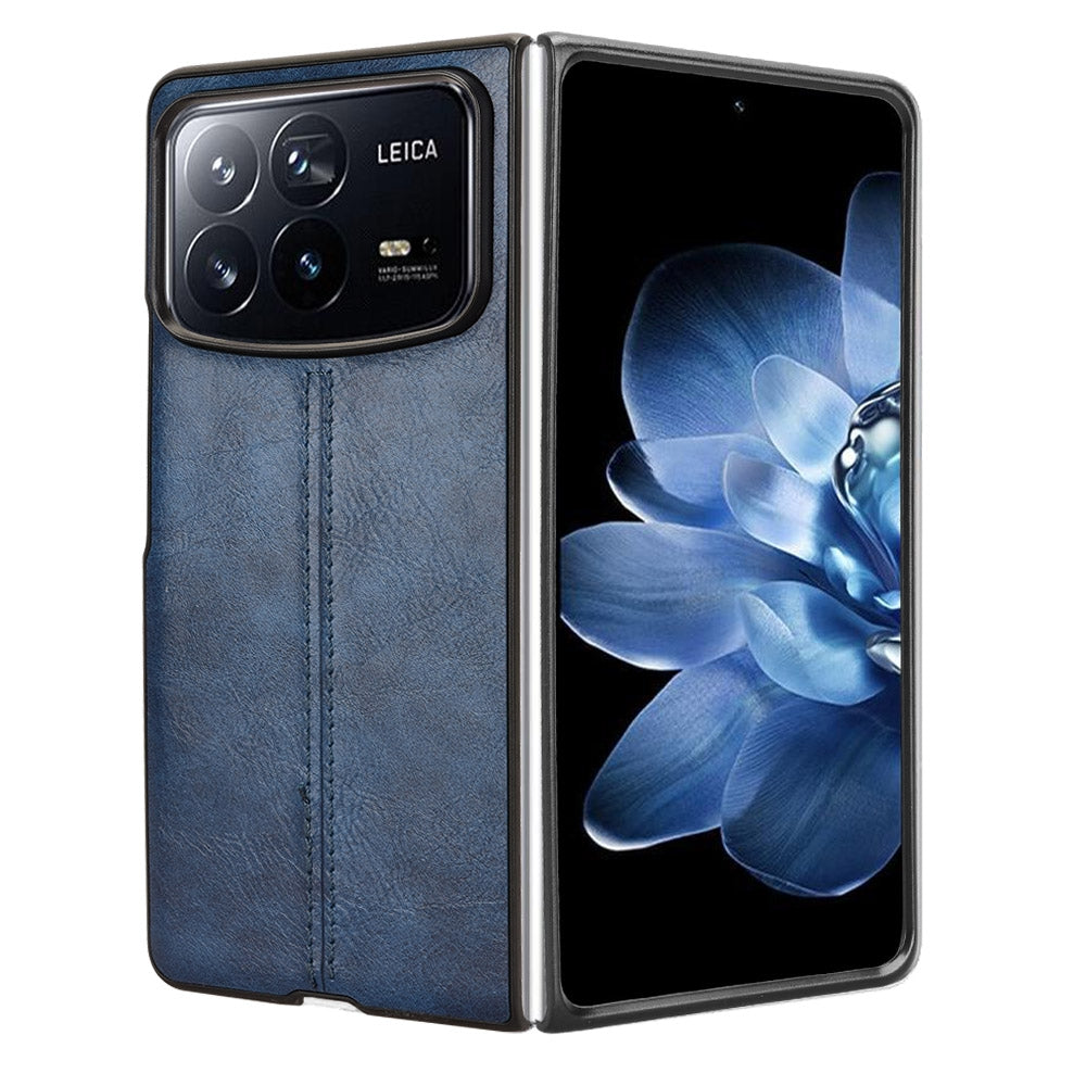 For Xiaomi Mix Fold 4 Cow Pattern Sewing Back Cover Phone Case(Blue)
