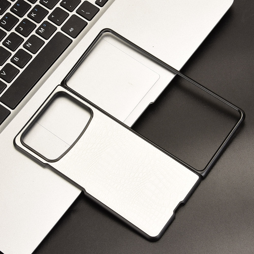 For Xiaomi Mix Fold 4 Crocodile Texture Back Cover Phone Case(White)