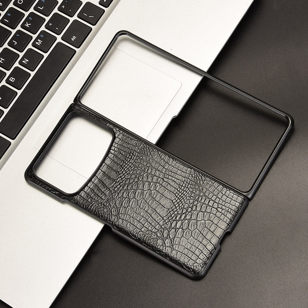 For Xiaomi Mix Fold 4 Crocodile Texture Back Cover Phone Case(Black)