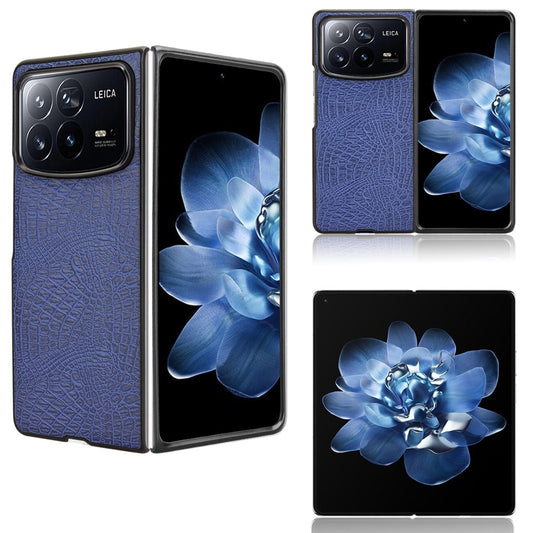 For Xiaomi Mix Fold 4 Crocodile Texture Back Cover Phone Case(Blue)