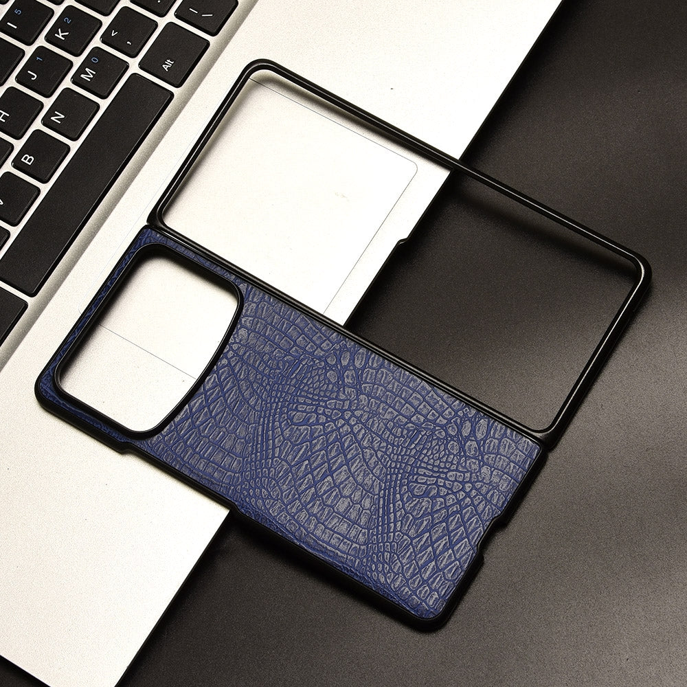 For Xiaomi Mix Fold 4 Crocodile Texture Back Cover Phone Case(Blue)