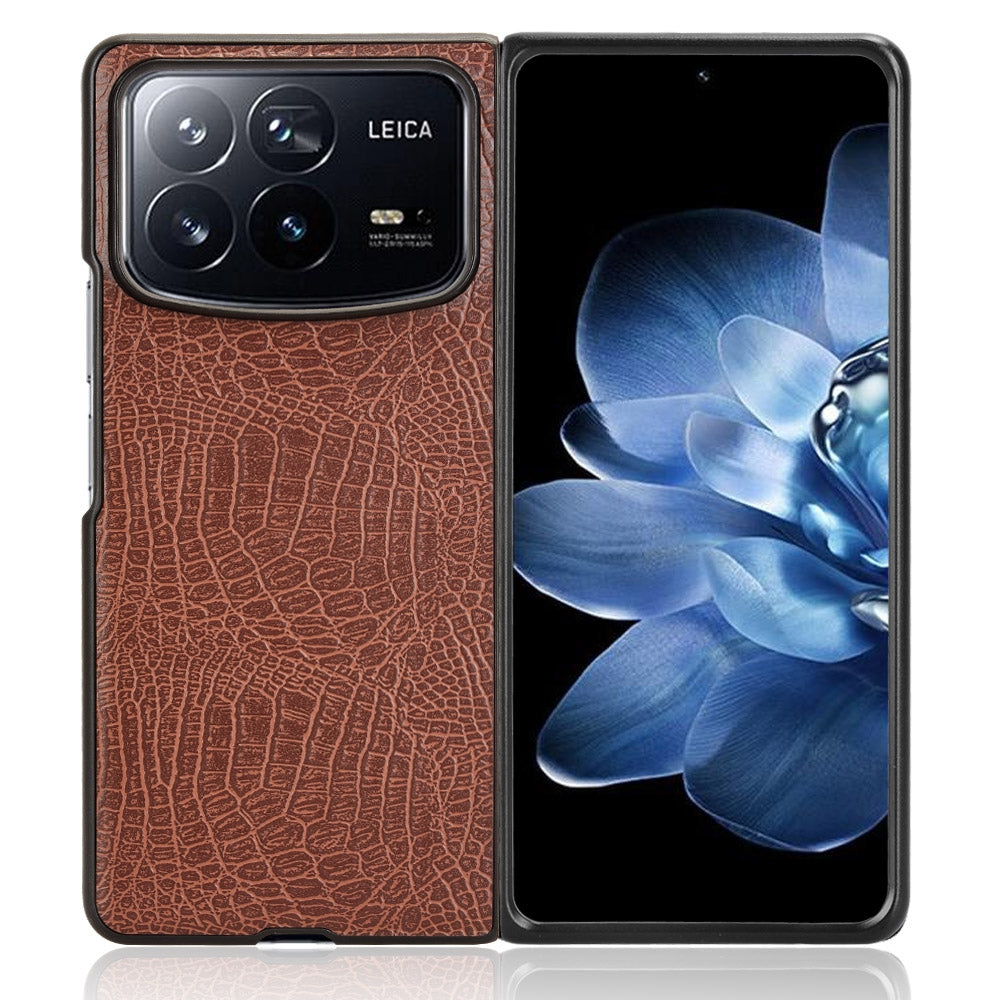 For Xiaomi Mix Fold 4 Crocodile Texture Back Cover Phone Case(Brown)