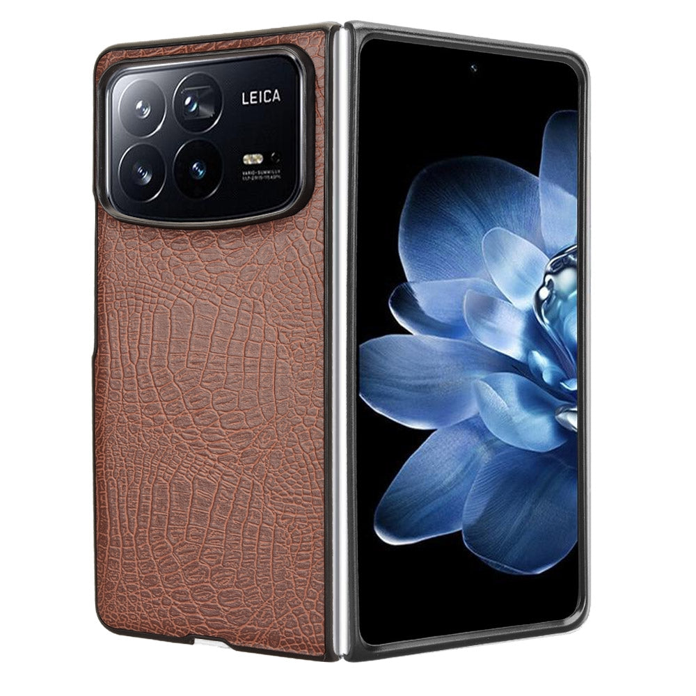 For Xiaomi Mix Fold 4 Crocodile Texture Back Cover Phone Case(Brown)