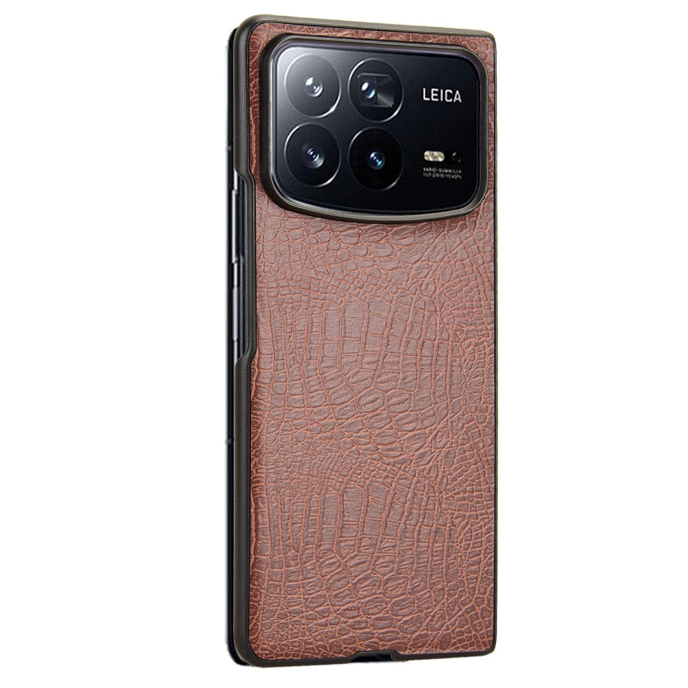 For Xiaomi Mix Fold 4 Crocodile Texture Back Cover Phone Case(Brown)
