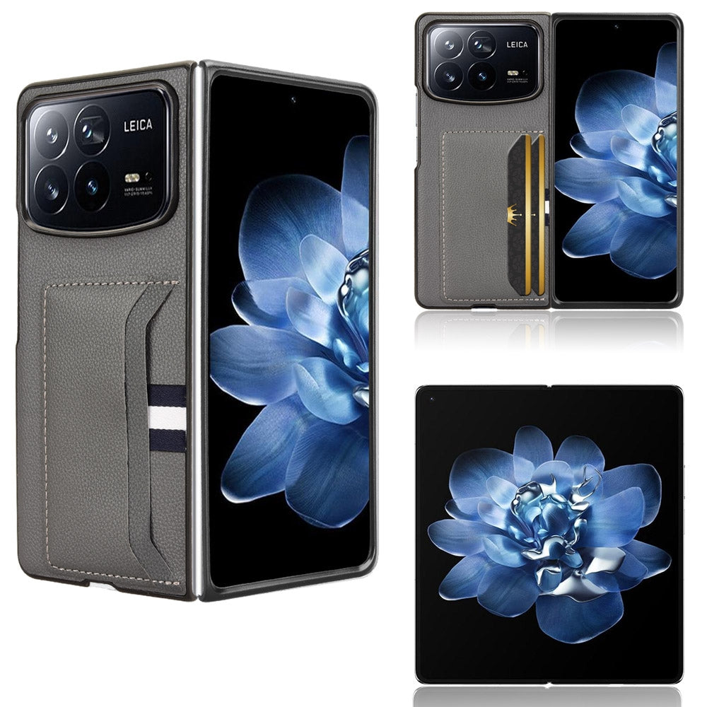 For Xiaomi Mix Fold 4 Litchi Texture Card Slots Back Cover Phone Case(Grey)
