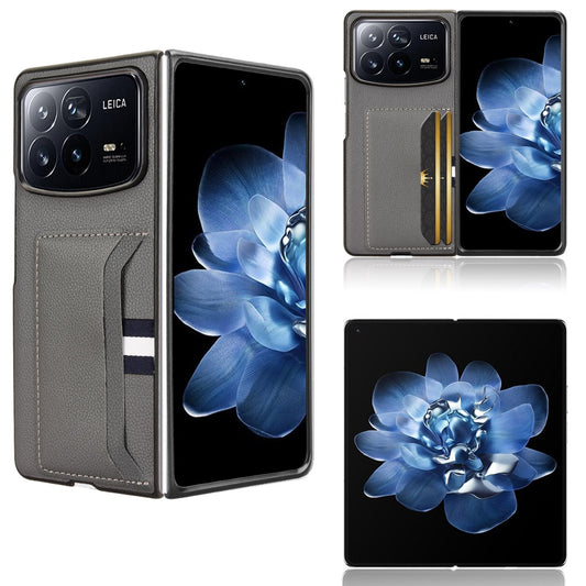 For Xiaomi Mix Fold 4 Litchi Texture Card Slots Back Cover Phone Case(Grey)