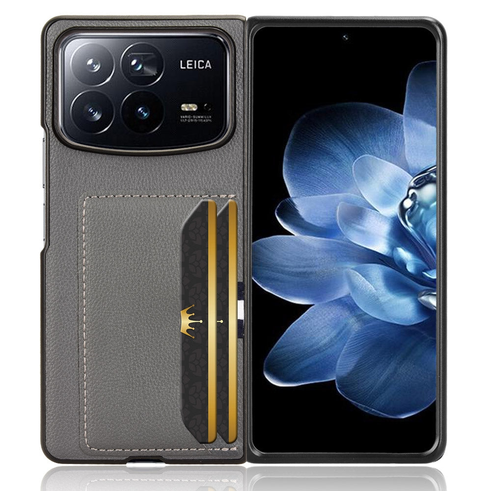 For Xiaomi Mix Fold 4 Litchi Texture Card Slots Back Cover Phone Case(Grey)