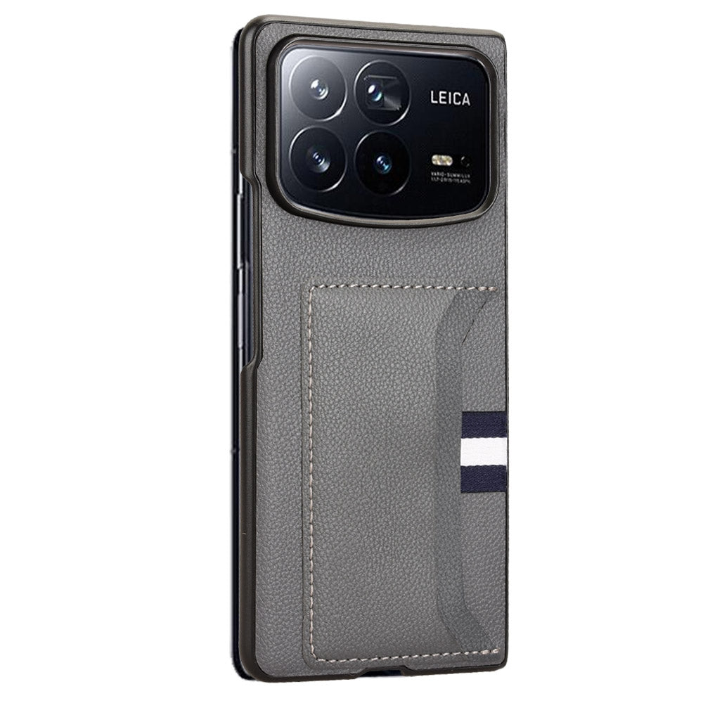 For Xiaomi Mix Fold 4 Litchi Texture Card Slots Back Cover Phone Case(Grey)