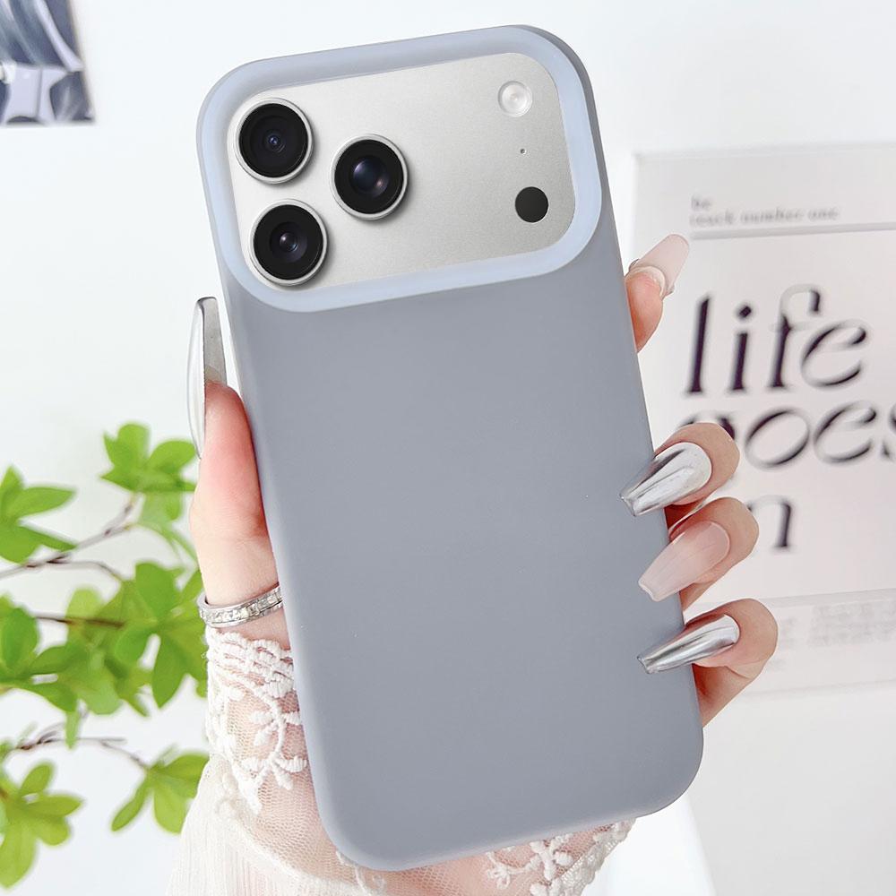 Compatible with iPhone 18 Pro Max PC Dual-Layer Liquid Silicone Jelly Phone Case - Grey