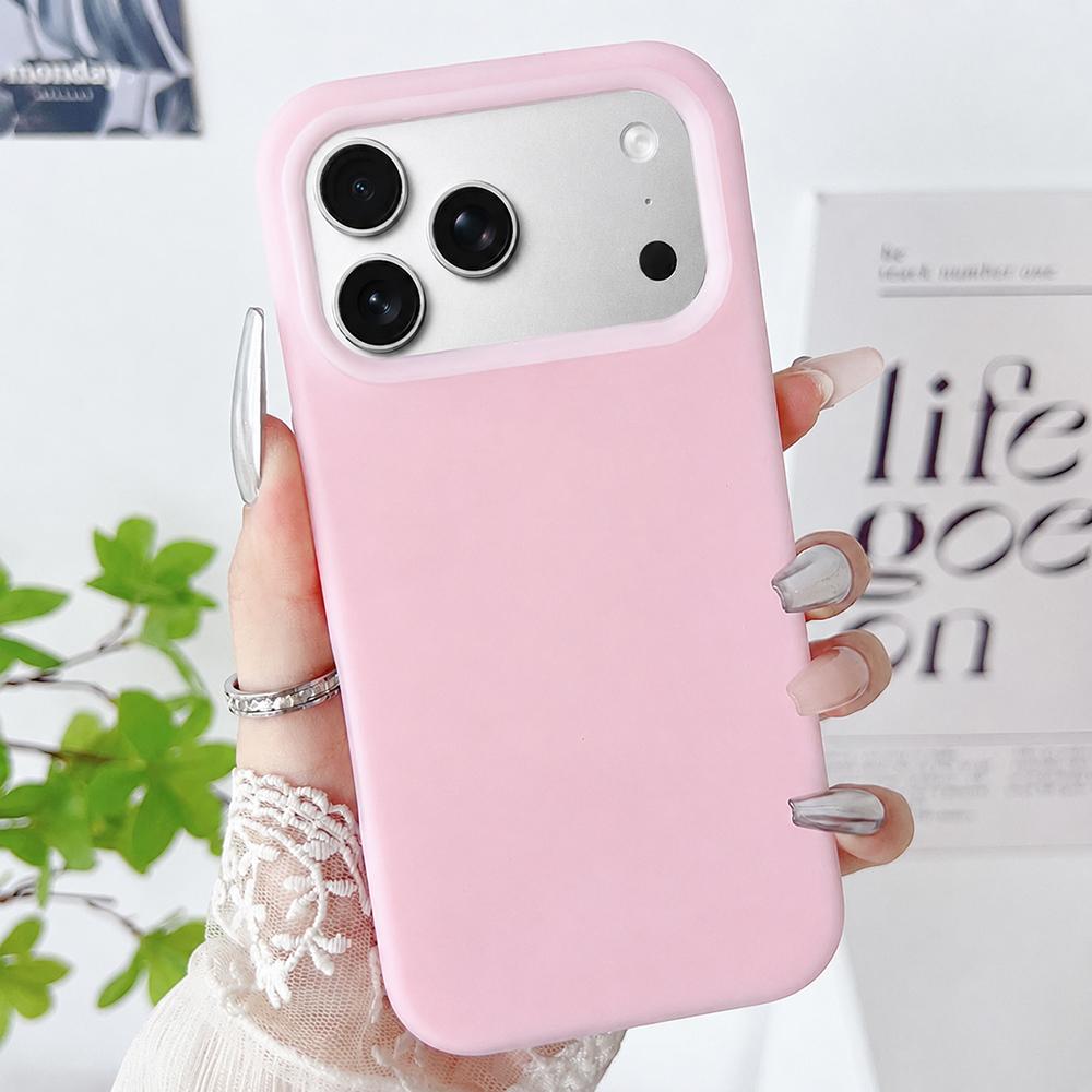 Compatible with iPhone 18 Pro Max PC Dual-Layer Liquid Silicone Jelly Phone Case - Pink
