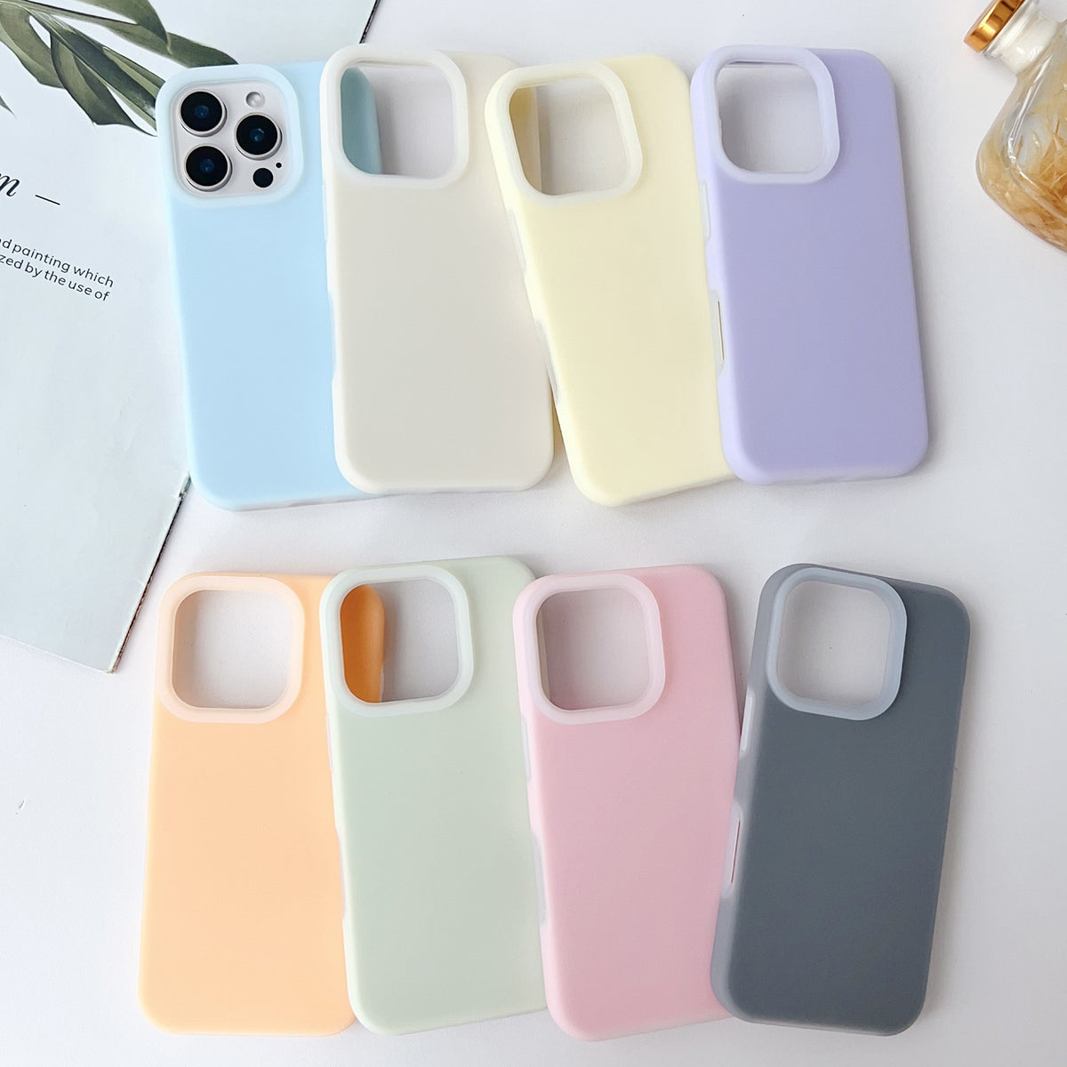 Compatible with iPhone 18 Pro Max PC Dual-Layer Liquid Silicone Jelly Phone Case - Grey