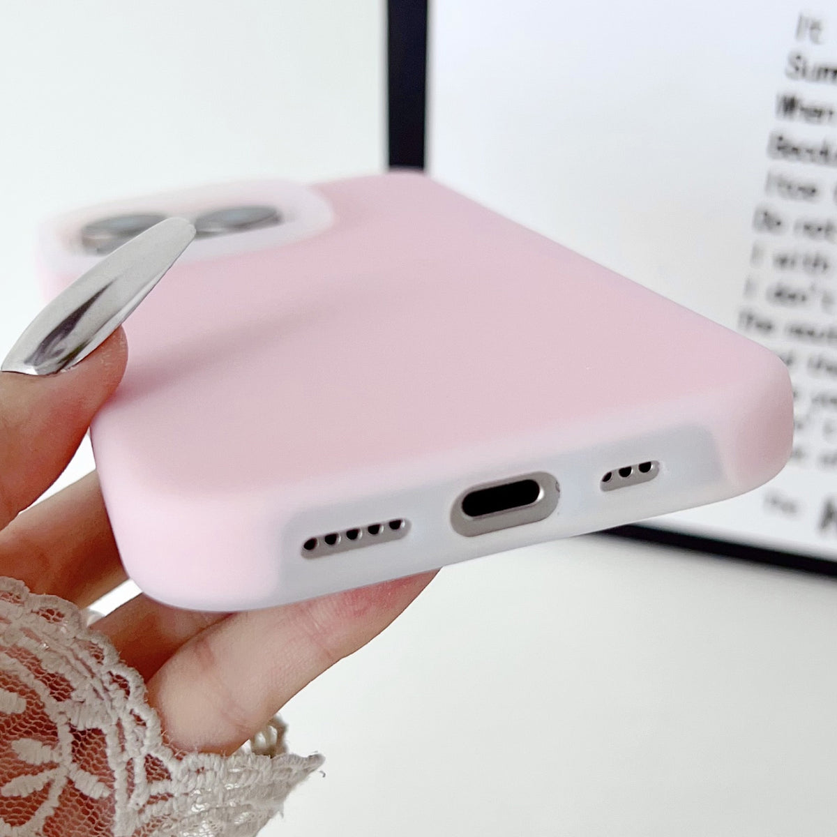Compatible with iPhone 18 Pro Max PC Dual-Layer Liquid Silicone Jelly Phone Case - Grey