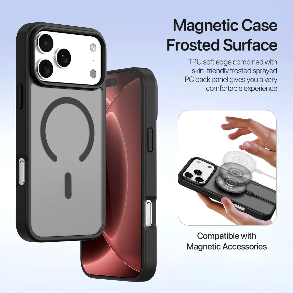 Compatible with iPhone 18 Pro Max DUX DUCIS Lawa Series 2 in 1 Wallet Zipper Detachable MagSafe Phone Case with Lanyard - Black