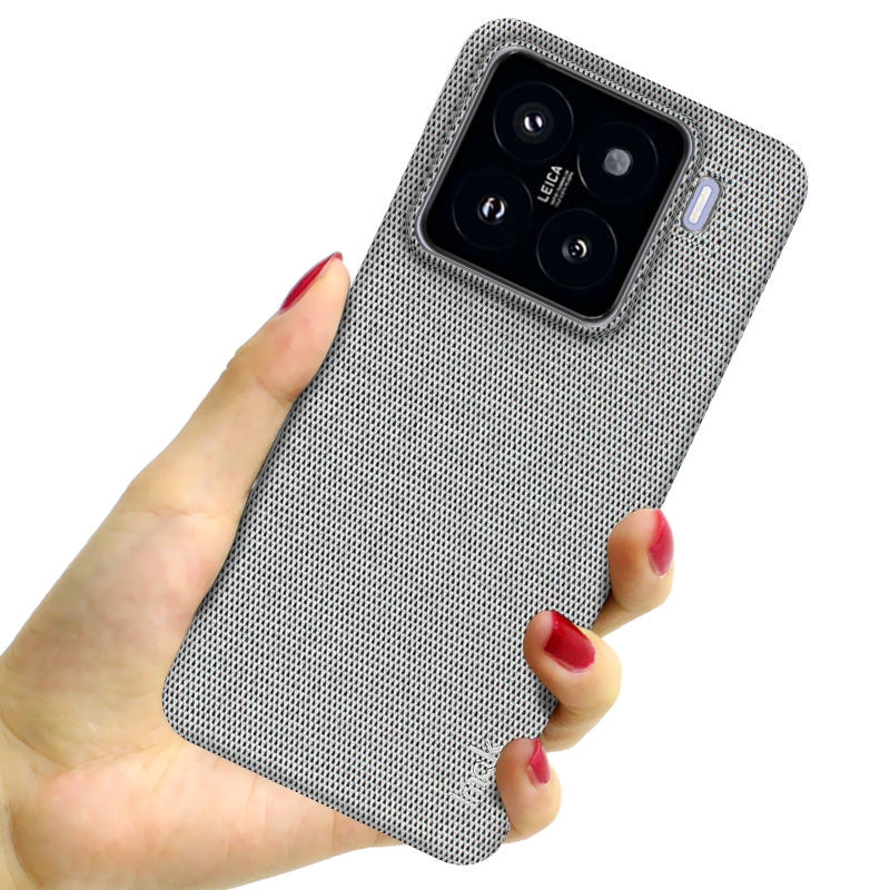 For Xiaomi 15 imak Ruiyi Series Cloth Texture PU + PC Phone Case(Light Grey)