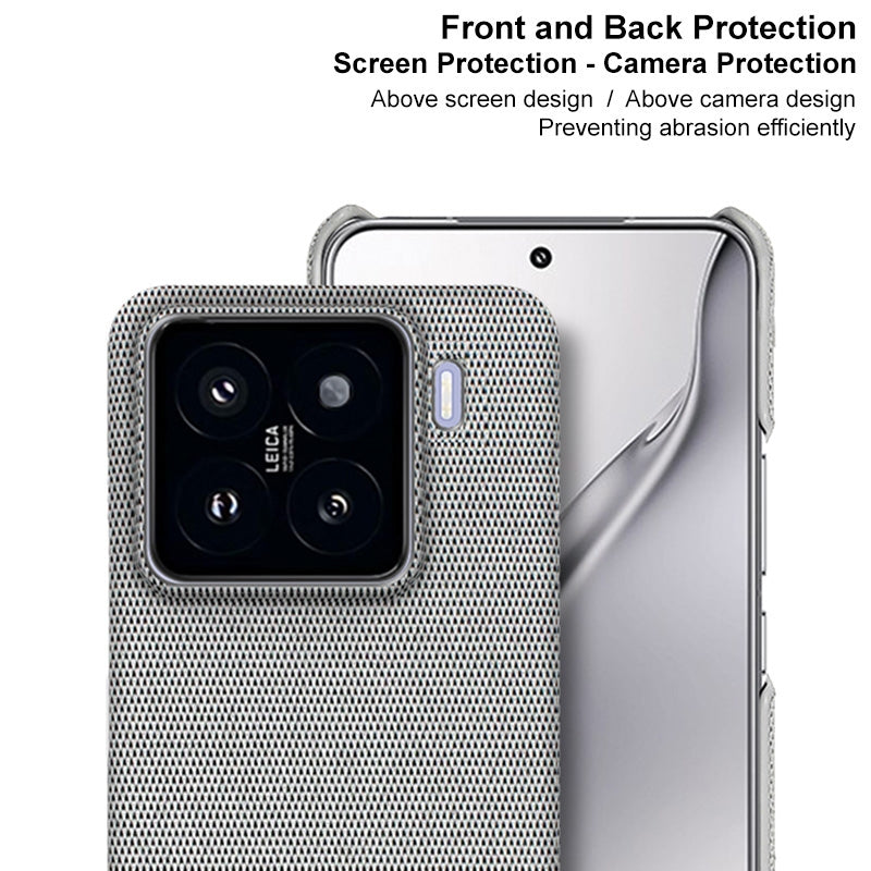For Xiaomi 15 imak Ruiyi Series Cloth Texture PU + PC Phone Case(Light Grey)