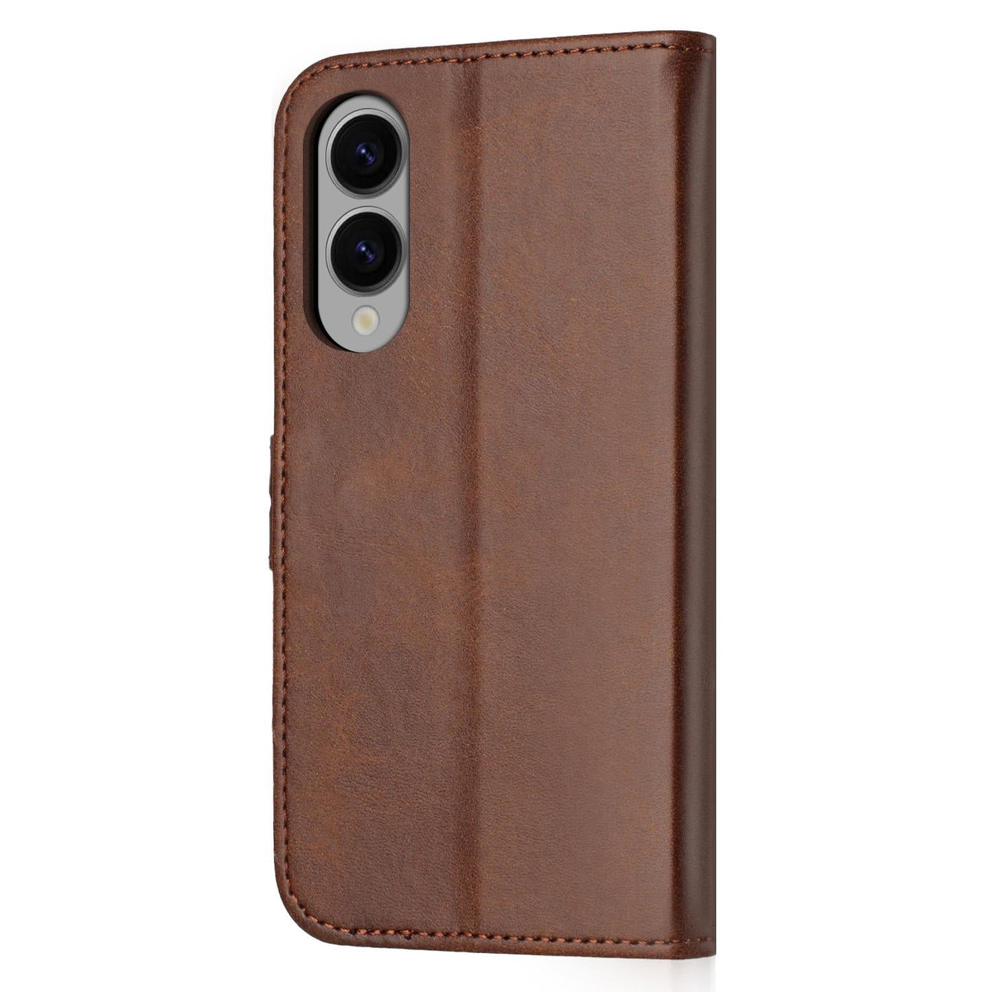 For Samsung Galaxy S25 Edge 5G Embossed Happy Cat Pattern Flip Leather Phone Case(Brown)