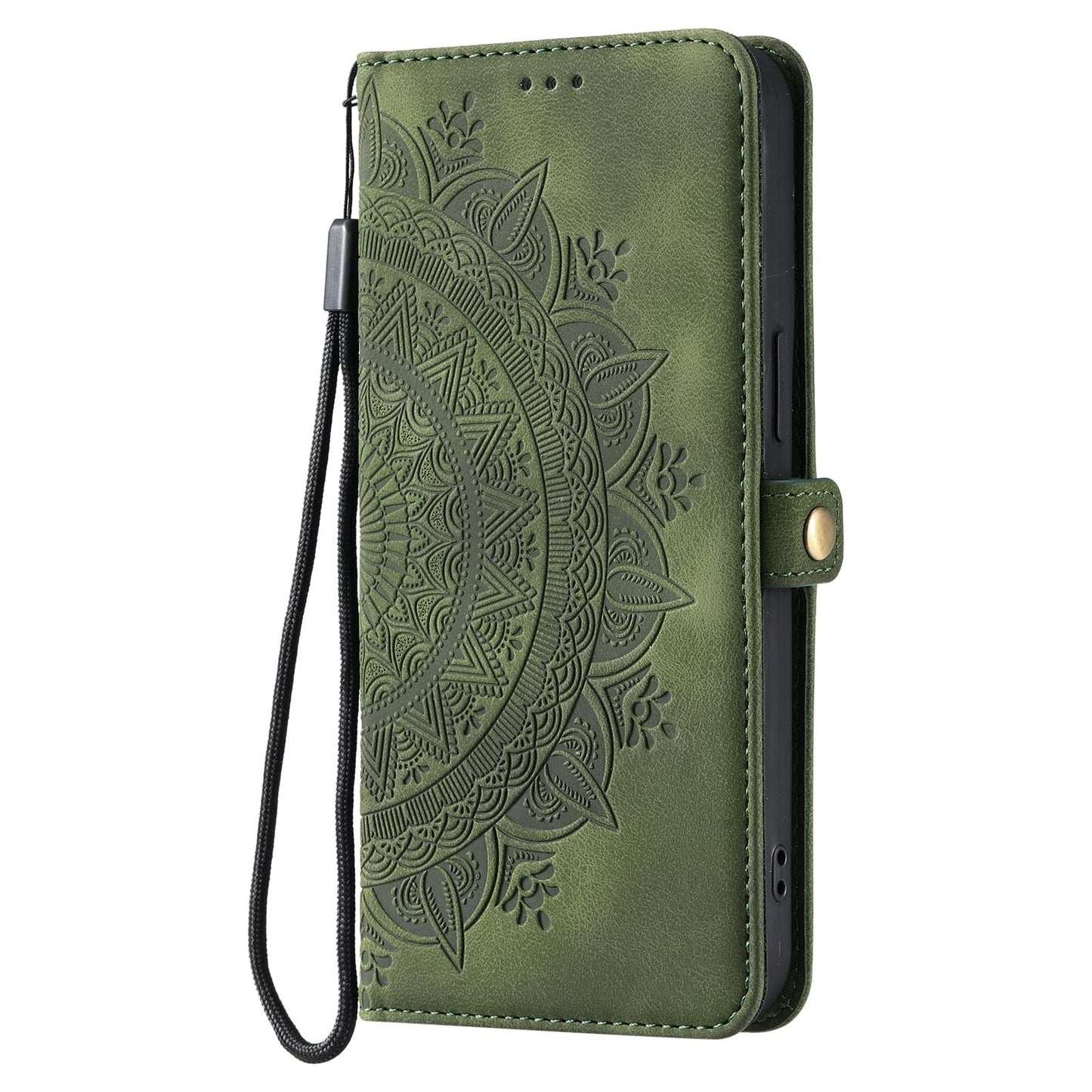 For Samsung Galaxy S25 Edge 5G Skin Feel Totem Embossed Leather Phone Case(Deep Green)