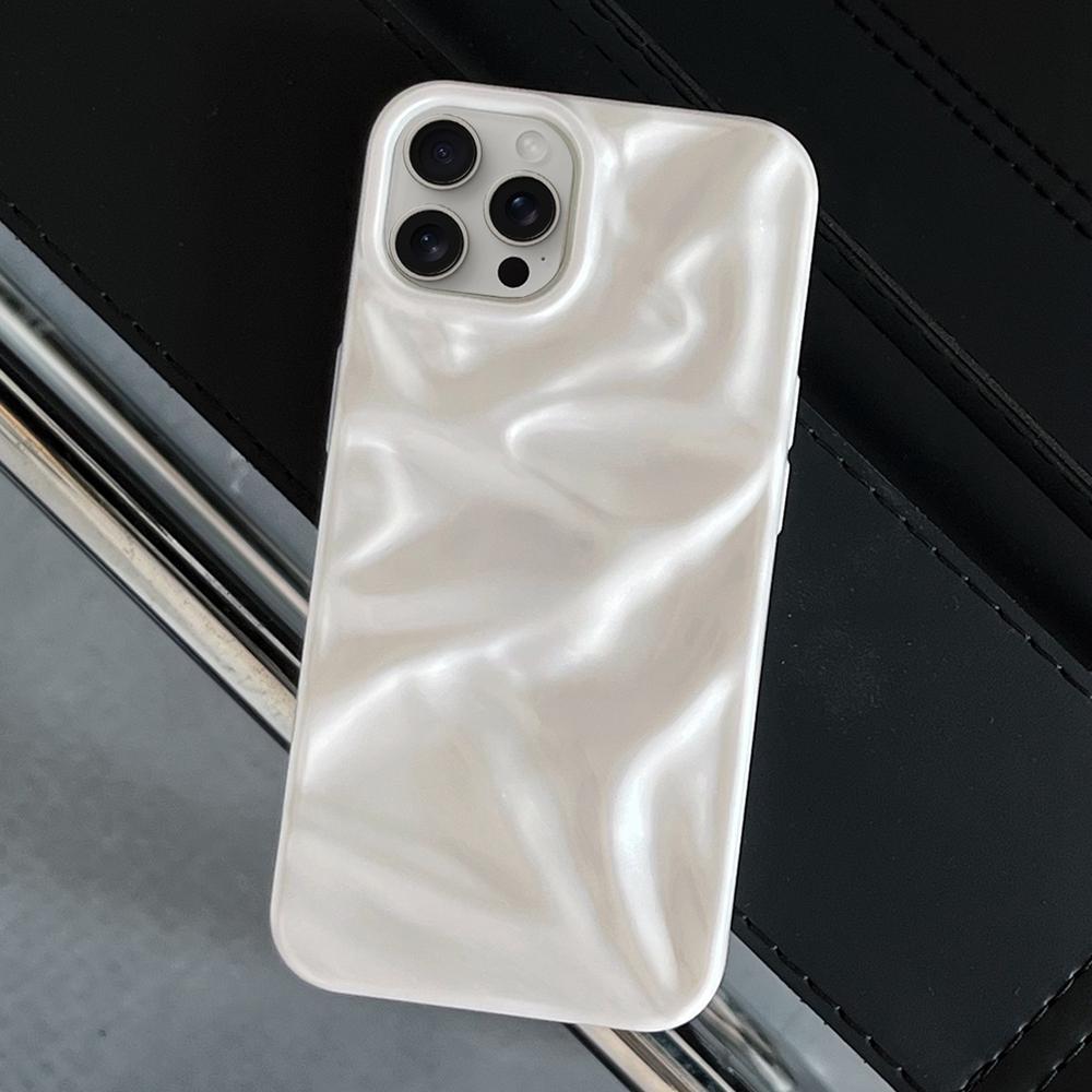 Compatible with iPhone 18 Pro Max Water Ripple Electroplating Paint TPU Phone Case - White