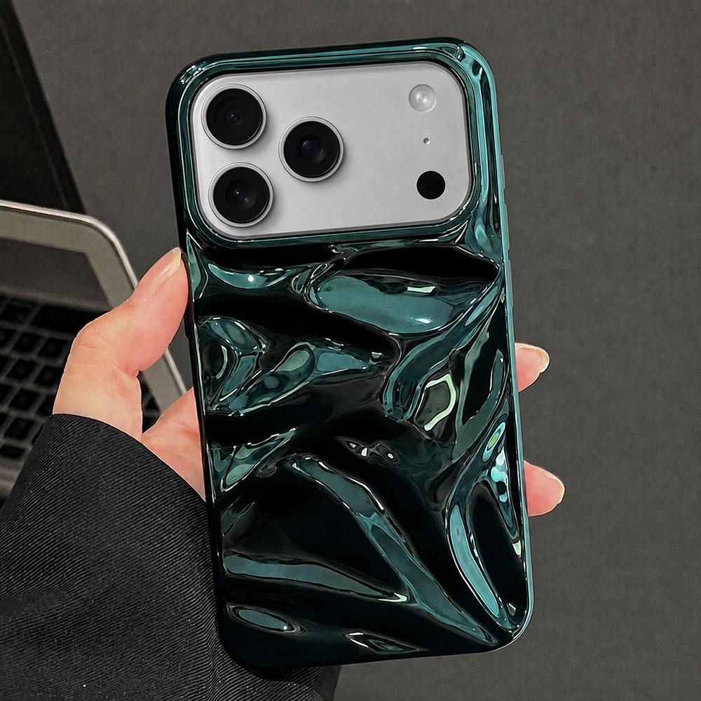 Compatible with iPhone 18 Pro Max Water Ripple Electroplating Paint TPU Phone Case - Bright Green
