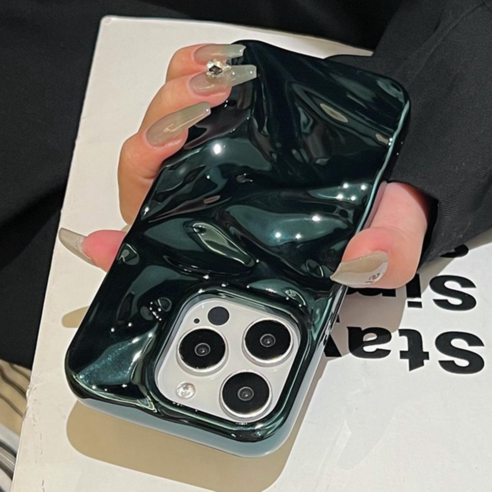 Compatible with iPhone 18 Pro Max Water Ripple Electroplating Paint TPU Phone Case - Bright Green
