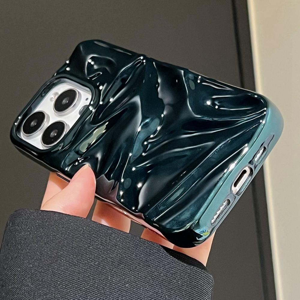 Compatible with iPhone 18 Pro Max Water Ripple Electroplating Paint TPU Phone Case - Bright Green