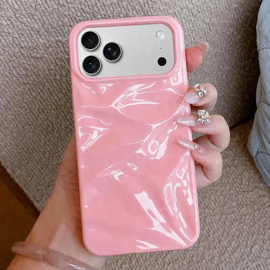Compatible with iPhone 18 Pro Max Water Ripple Electroplating Paint TPU Phone Case - Pink