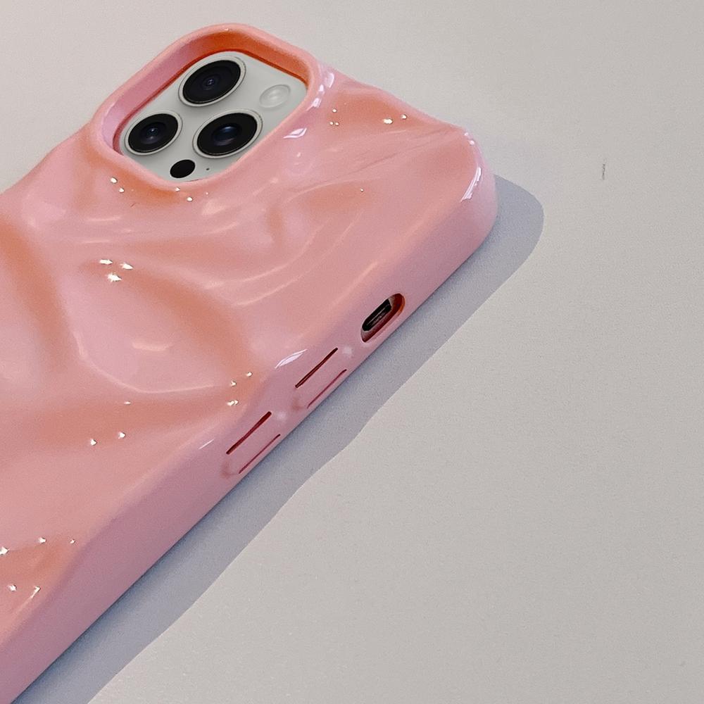 Compatible with iPhone 18 Pro Max Water Ripple Electroplating Paint TPU Phone Case - Pink