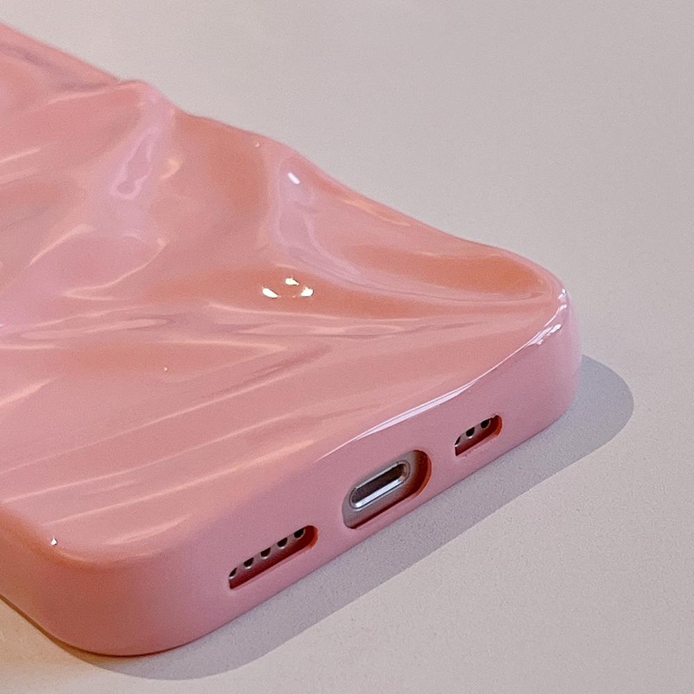 Compatible with iPhone 18 Pro Max Water Ripple Electroplating Paint TPU Phone Case - Pink