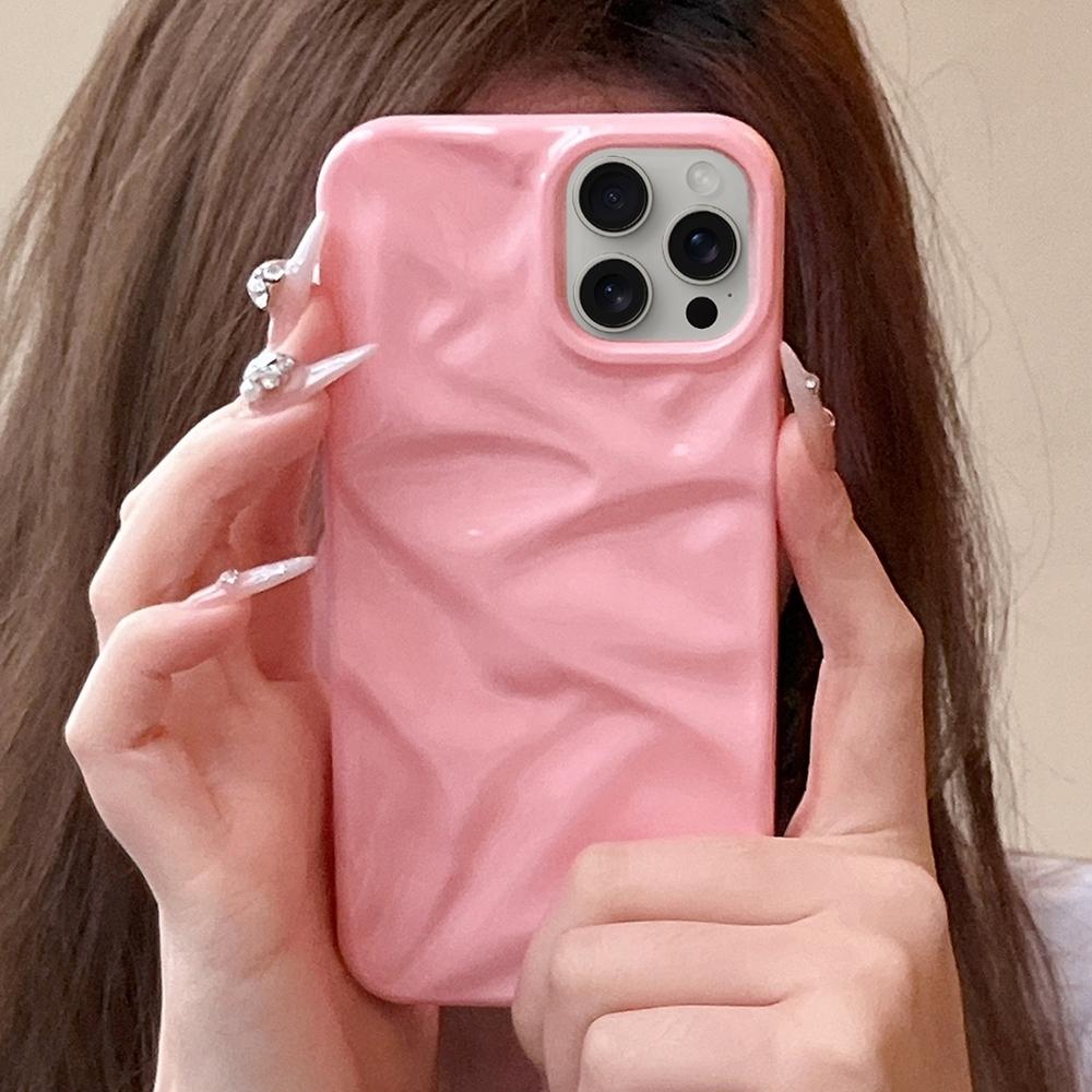Compatible with iPhone 18 Pro Max Water Ripple Electroplating Paint TPU Phone Case - Pink