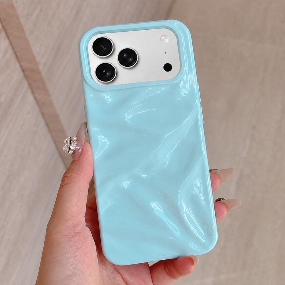Compatible with iPhone 18 Pro Max Water Ripple Electroplating Paint TPU Phone Case - Sky Blue