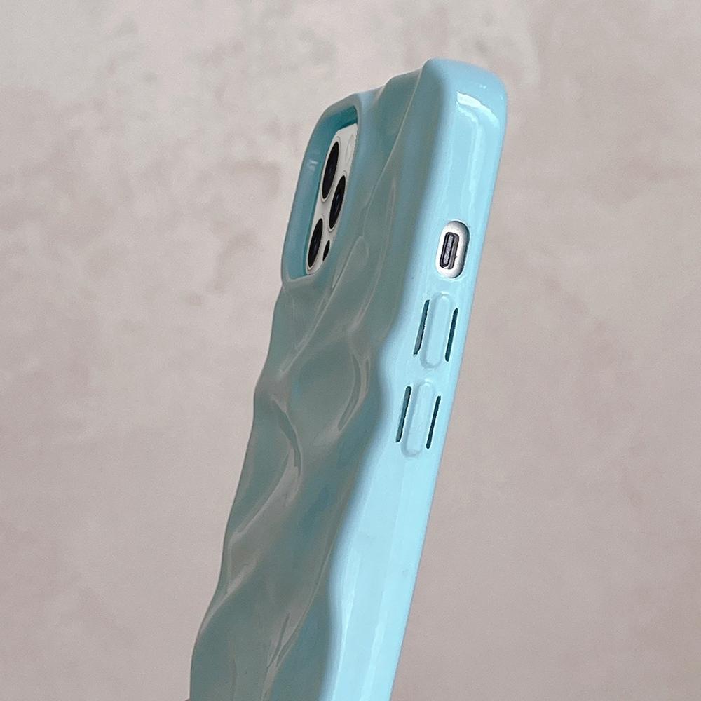 Compatible with iPhone 18 Pro Max Water Ripple Electroplating Paint TPU Phone Case - Sky Blue