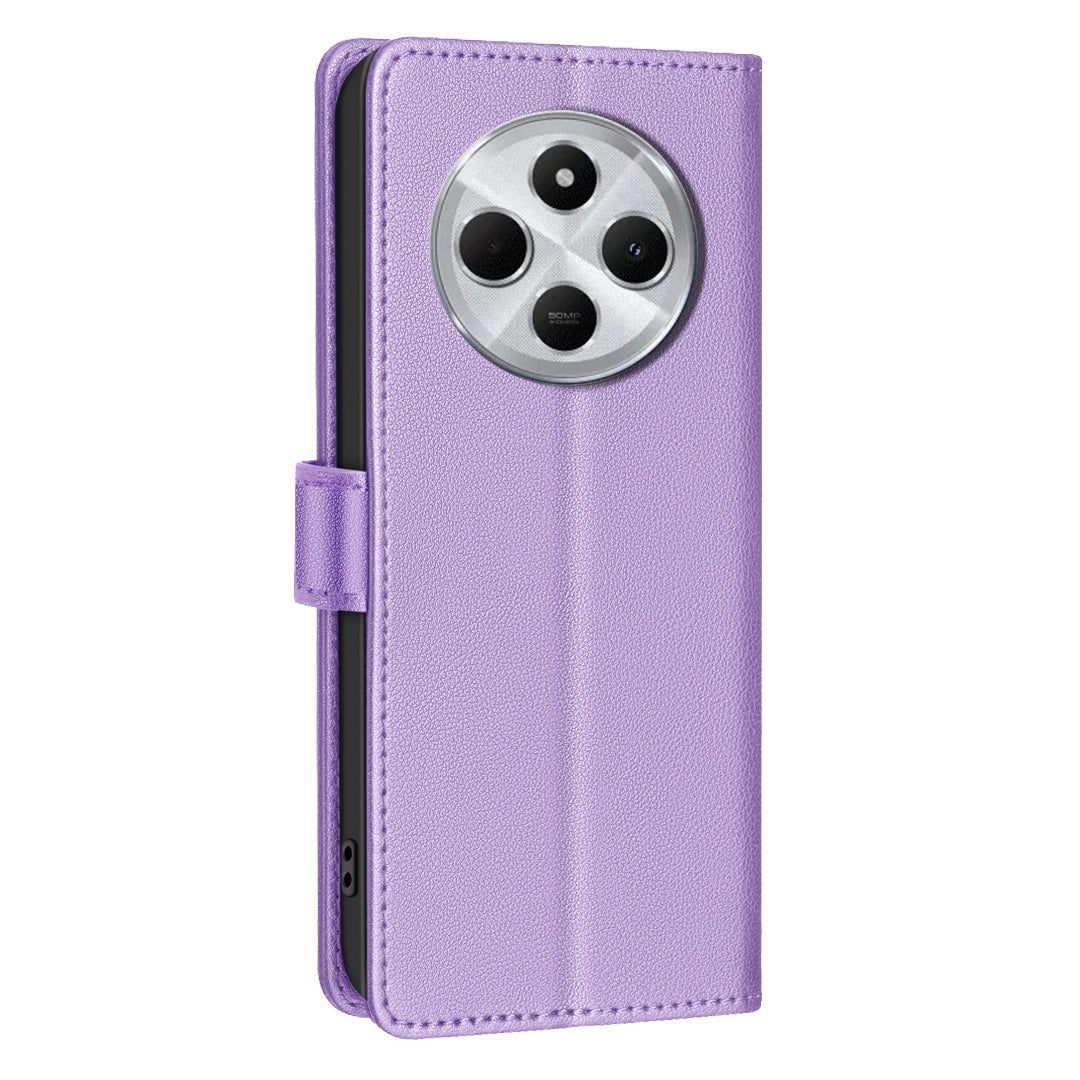 For Redmi 14C 4G Litchi Texture RFID Anti-theft Leather Phone Case(Purple)