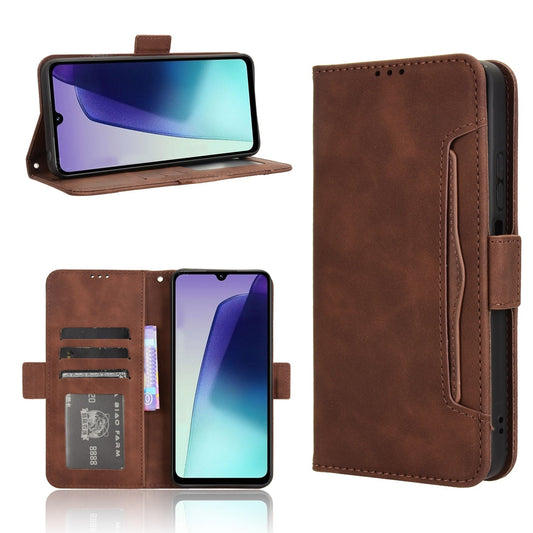 For Redmi 14C 4G Skin Feel Calf Texture Card Slots Leather Phone Case(Brown)