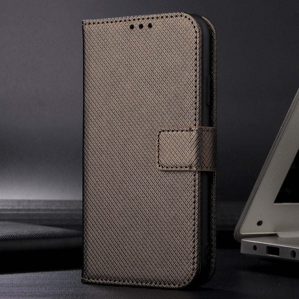 For Redmi 14C 4G Diamond Texture Leather Phone Case(Brown)