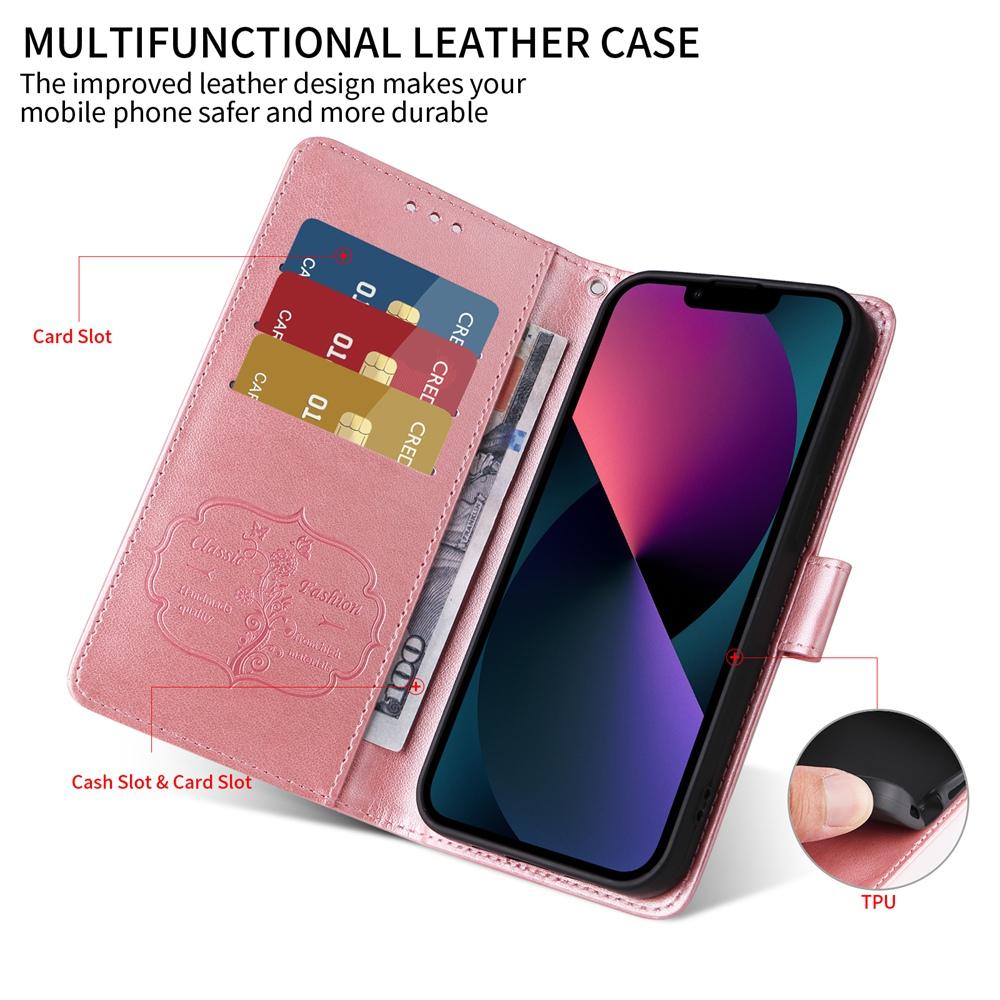 For Samsung Galaxy S25 Edge 5G Embossed Butterfly Flowers Leather Phone Case(Rose Gold)