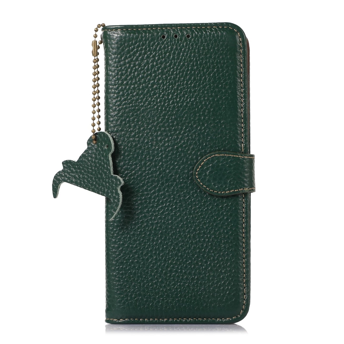 For Redmi 14C 4G Genuine Leather Litchi Texture RFID Leather Phone Case(Green)
