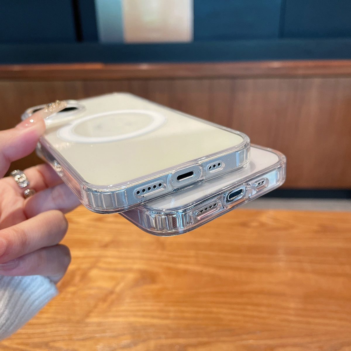 Compatible with iPhone 18 Pro Max Clear Acrylic TPU MagSafe Phone Case - Transparent