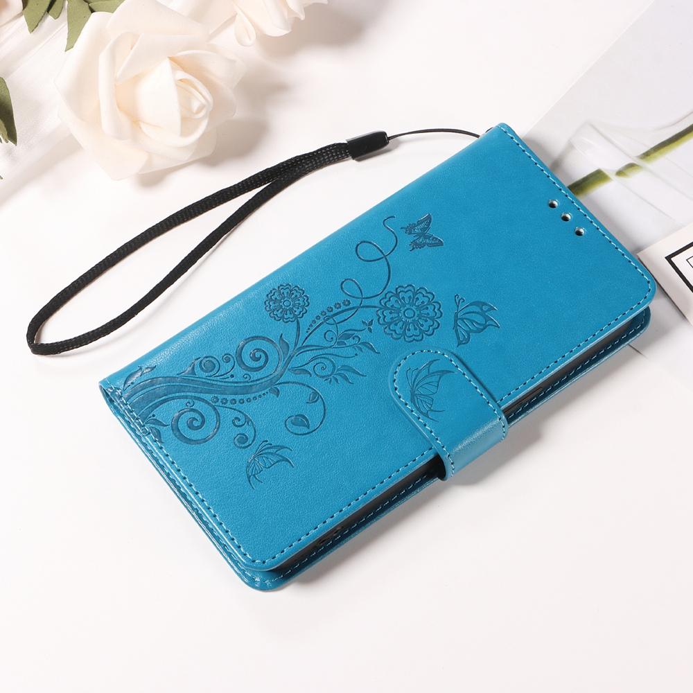 For vivo V50 Embossed Butterfly Flowers Leather Phone Case(Blue)