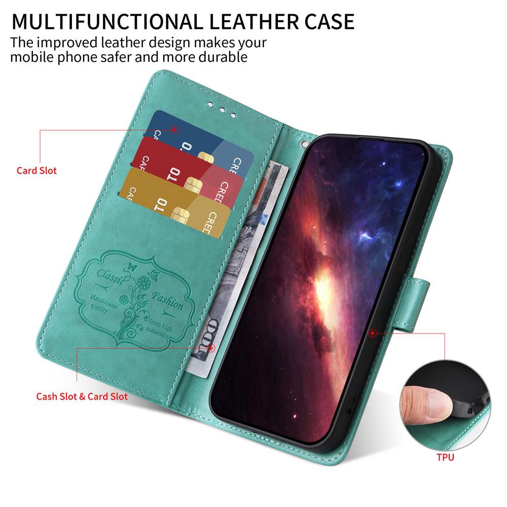 For vivo V50 Lite 4G / 5G Embossed Butterfly Flowers Leather Phone Case(Green)