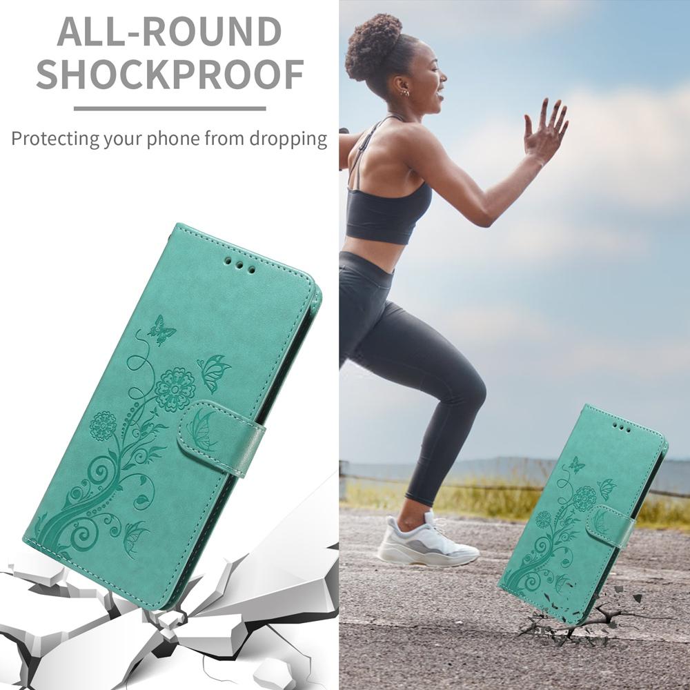 For vivo V50 Lite 4G / 5G Embossed Butterfly Flowers Leather Phone Case(Green)