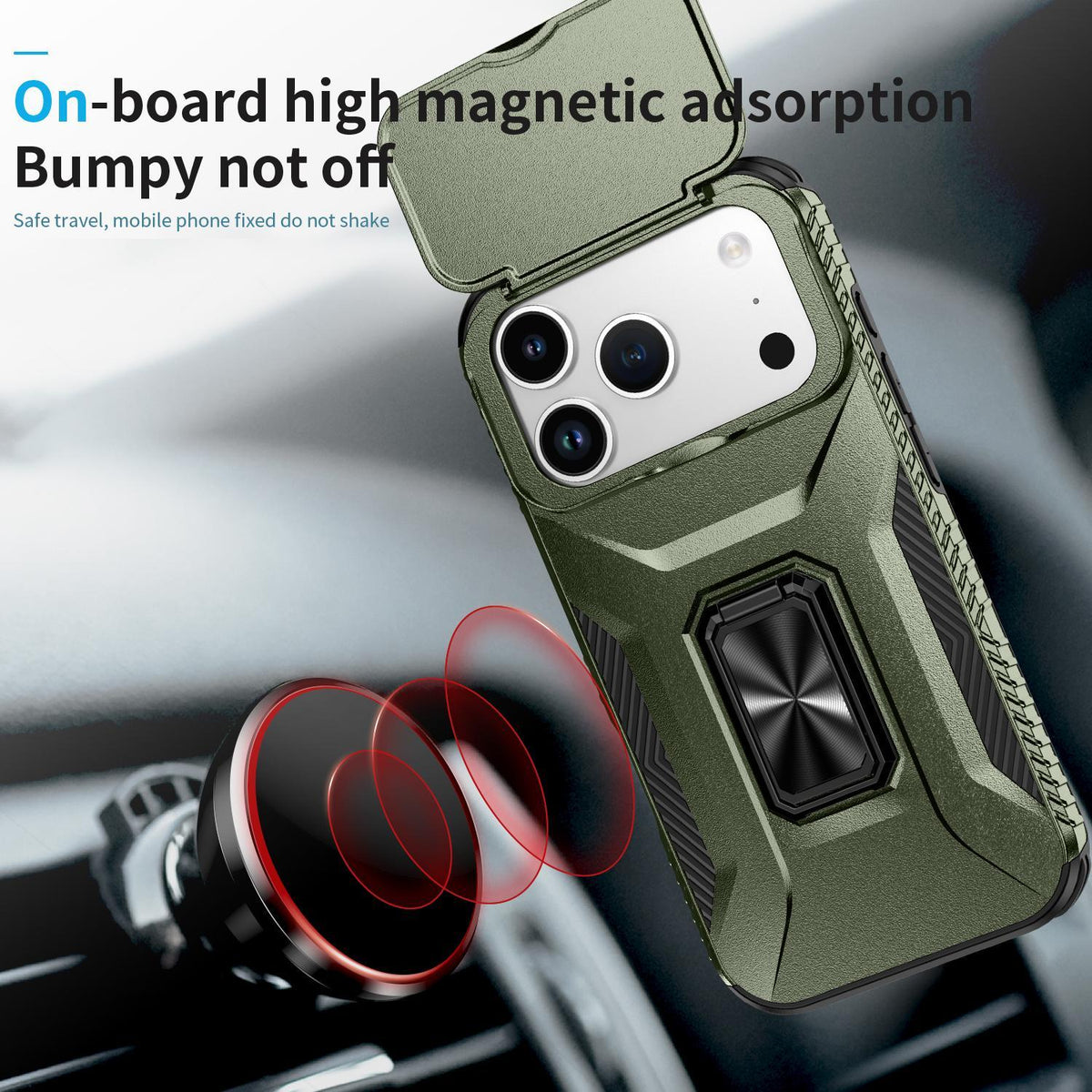 Compatible with iPhone 18 Pro Max Sliding Camshield Holder Phone Case - Alpine Green