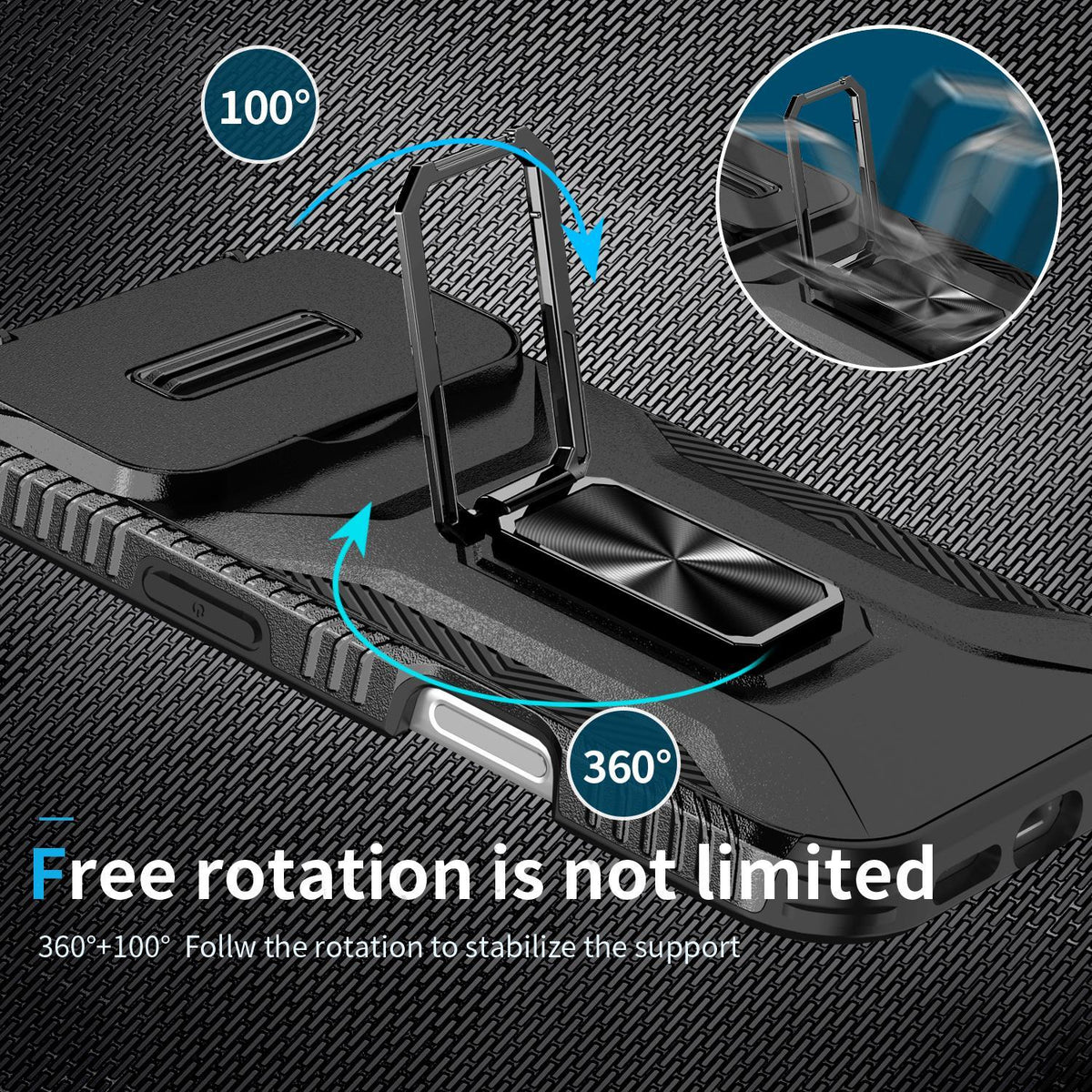 Compatible with iPhone 18 Pro Max Sliding Camshield Holder Phone Case - Black