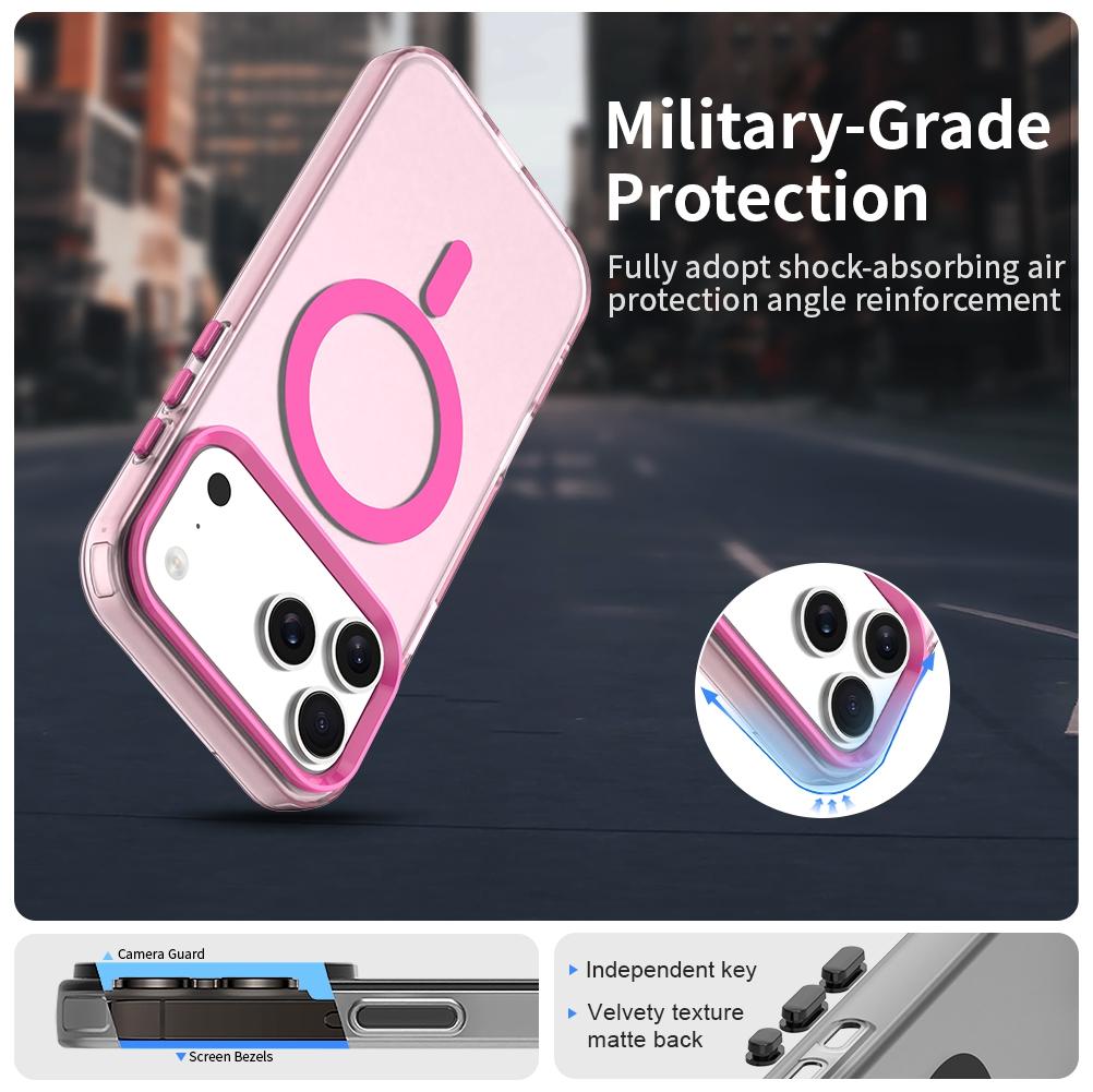 Compatible with iPhone 18 Pro Max Candy Magsafe PC Dual-Layer TPU Phone Case - Red