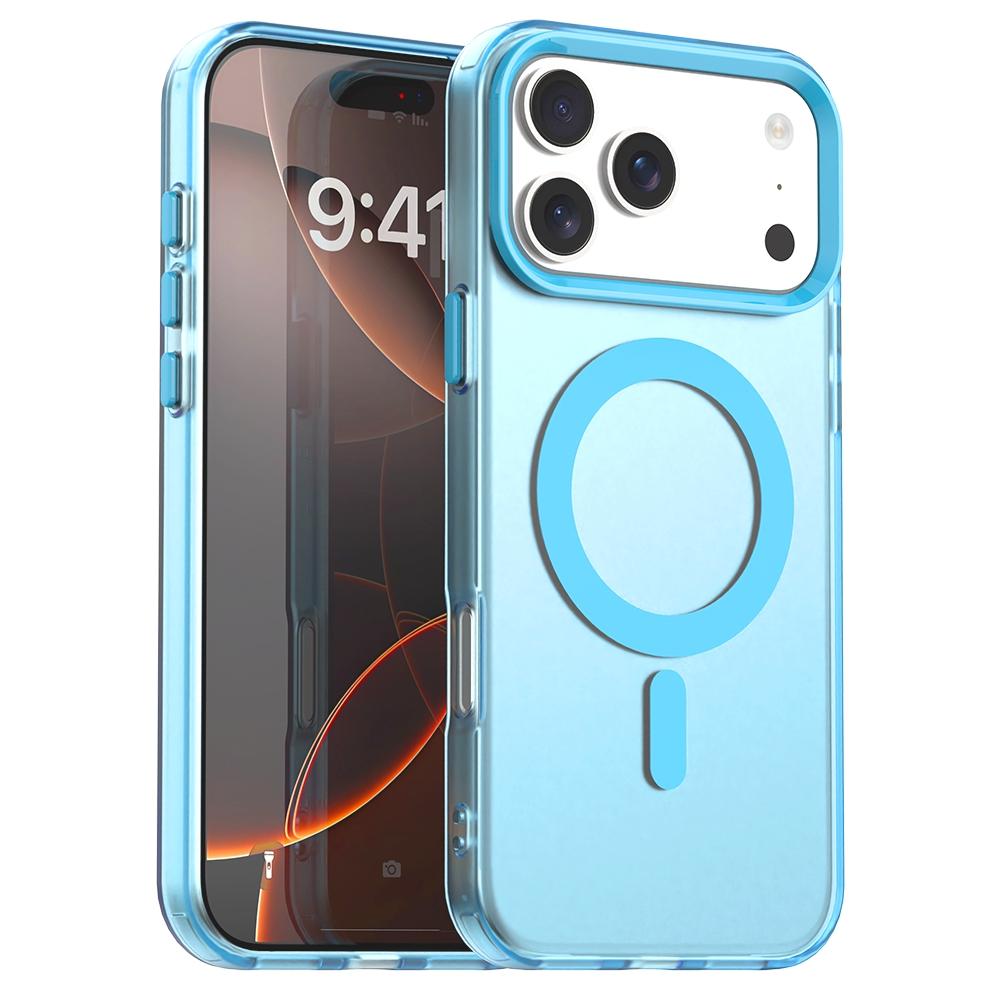 Compatible with iPhone 18 Pro Max Candy Magsafe PC Dual-Layer TPU Phone Case - Blue