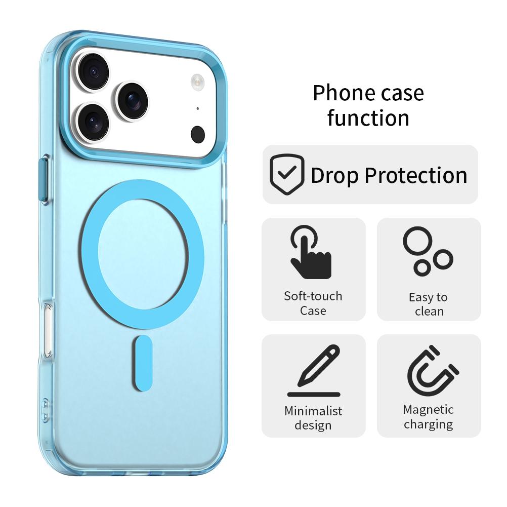 Compatible with iPhone 18 Pro Max Candy Magsafe PC Dual-Layer TPU Phone Case - Blue